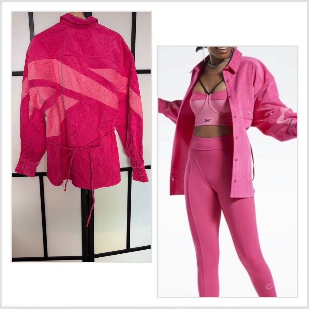 Reebok Cardi B Corduroy shirt jacket pink. Women's
medium oversized.‎ NWT